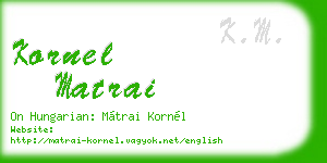 kornel matrai business card