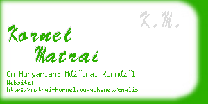 kornel matrai business card